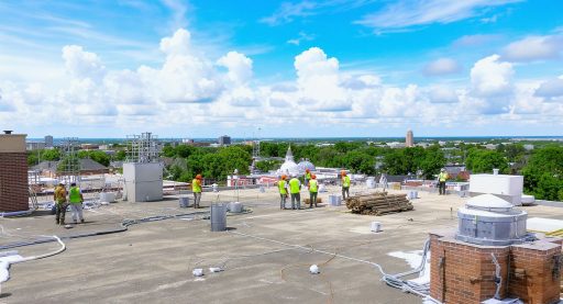 commercial roof workers
