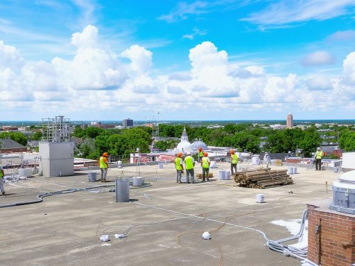 commercial roof workers